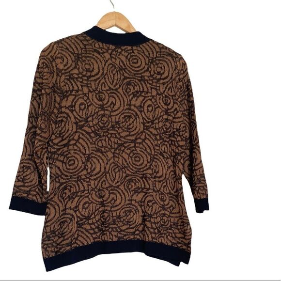 Exclusively Misook Black and Brown Cardigan Size Small - Picture 3 of 4